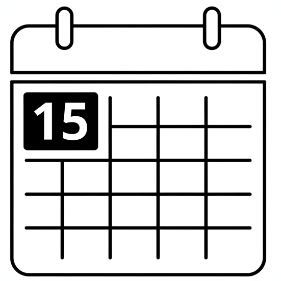 calender icon in black and white